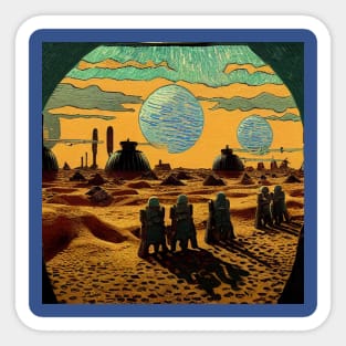 Starry Night in Mos Eisley Tatooine Sticker